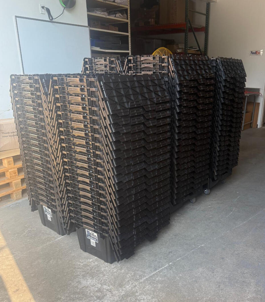 120 rental crates delivered for a medical manufacturer relocation in Lincoln, RI